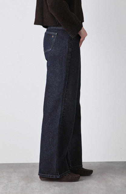 Pantalón Denim Indigo Tiro Bajo