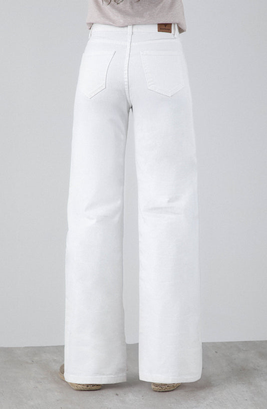 Pantalón Dibujo Flores White
