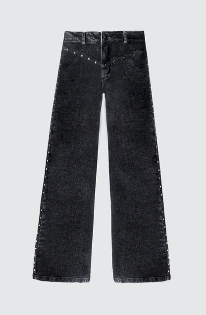 Pantalón Tachas Frontales Black