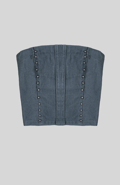Top Strapless Tachas Gray