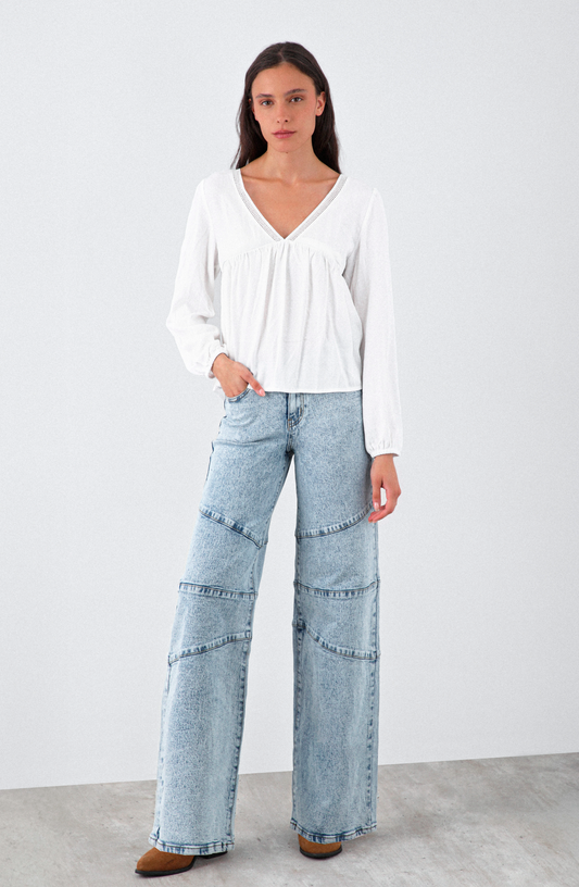 Blusa Cuello En V White